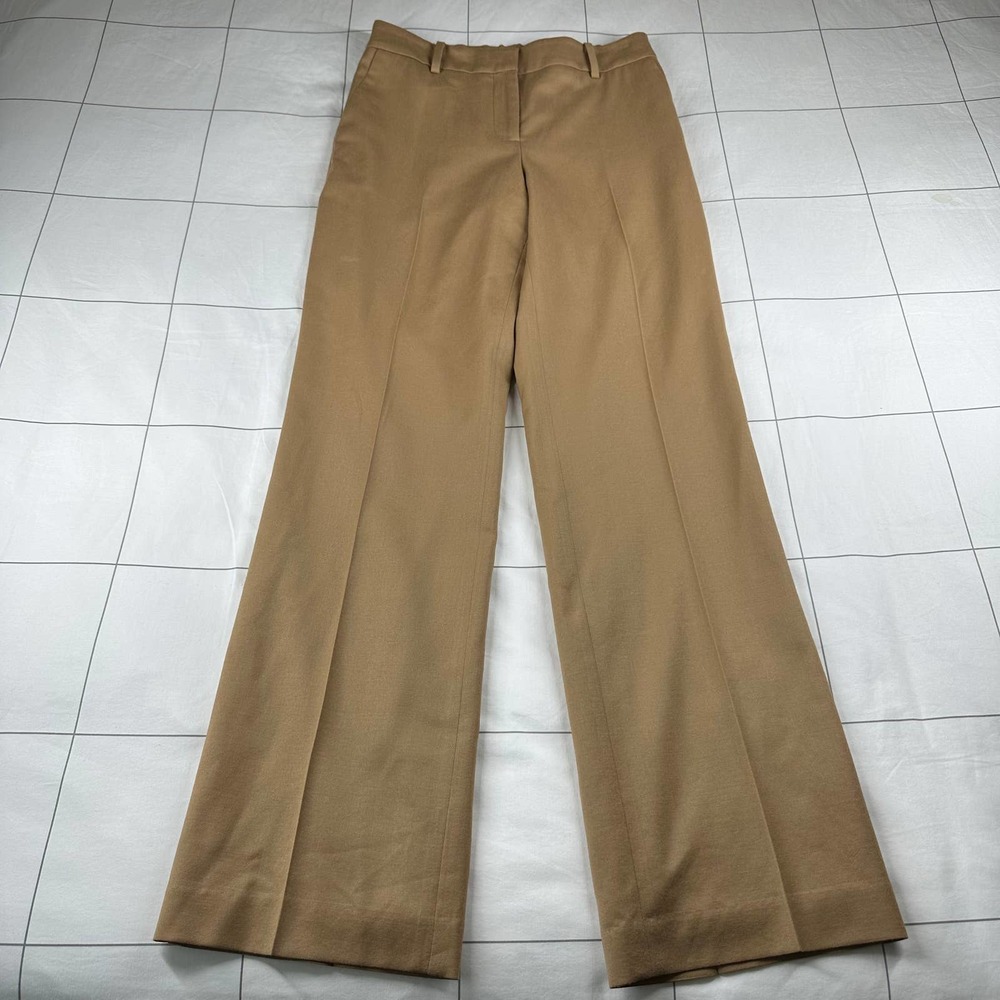 Talbots Pants Womens 4 Camel Tan Italian Wool Trouser Classic Career Neutral New